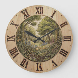 Spring Forest Wall Clock – Nature Decor ラージ壁時計
