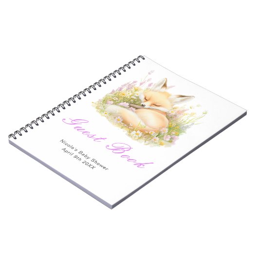 Spring Fox Baby Shower Guest Book ノートブック (左側)