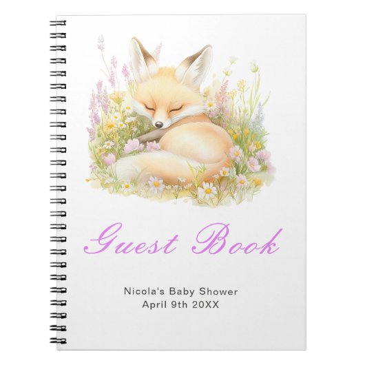 Spring Fox Baby Shower Guest Book ノートブック (正面)