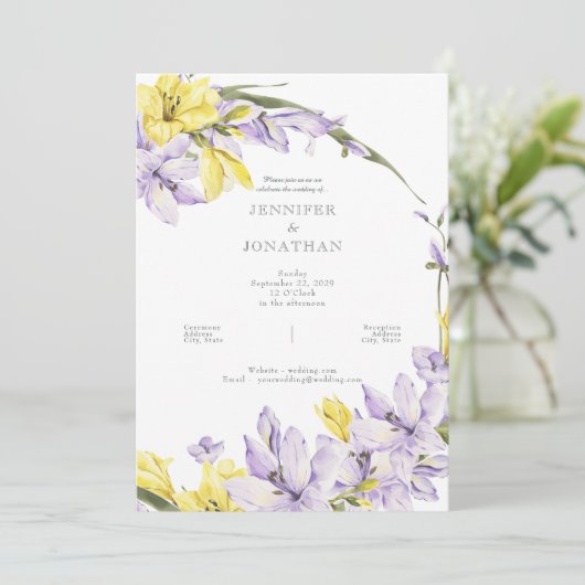 Spring Freesia Wreath Wedding Invitation 招待状 (スタンド正面)