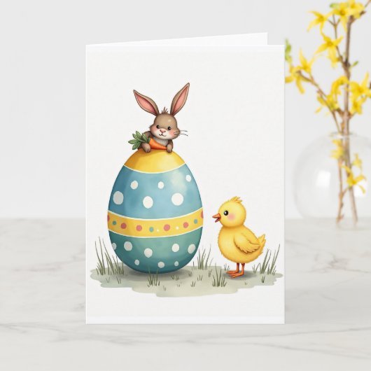 Spring Friends Happy Egg Card カード (黄色い花)