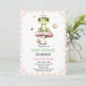 Spring frog baby shower invitation 招待状 (スタンド正面)