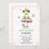 Spring frog baby shower invitation 招待状 (正面/裏面)