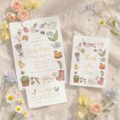 Spring Garden Animals Baby Shower Invitation 招待状