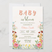 Spring Garden Baby in Bloom Floral Baby Shower 招待状 (正面)