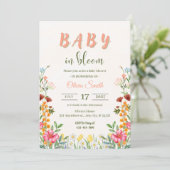 Spring Garden Baby in Bloom Floral Baby Shower 招待状 (スタンド正面)