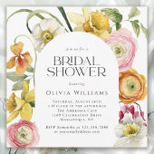 Spring Garden Bright Floral Bridal Shower  招待状