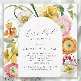 Spring Garden Bright Floral Bridal Shower 招待状