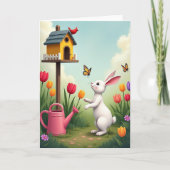 Spring Garden Bunny Friend Card カード (正面)