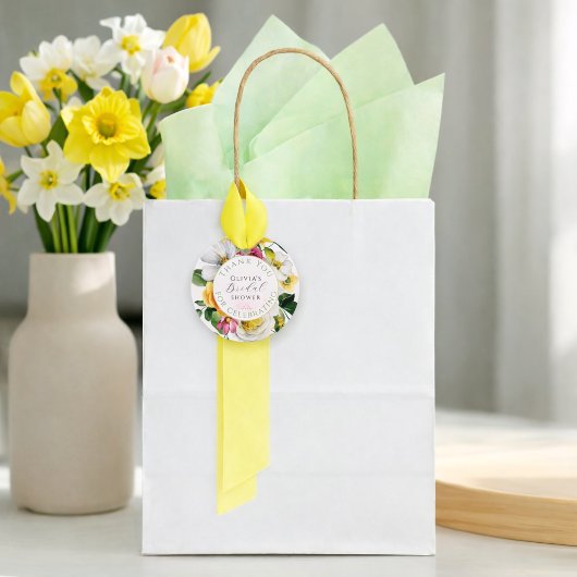 Spring Garden Colorful Floral Bridal Shower  フェイバータグ