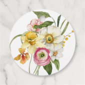 Spring Garden Colorful Floral Bridal Shower  フェイバータグ (裏面)