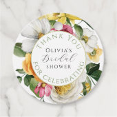 Spring Garden Colorful Floral Bridal Shower  フェイバータグ (正面)