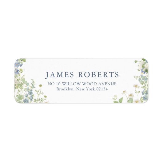 Spring Garden Floral Wedding Address Label ラベル (正面)