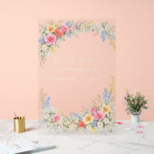 Spring Garden Floral Wedding Invitation アクリルサイン (ウェディング)