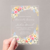 Spring Garden Floral Wedding Invitation アクリル招待状 (インサイチュ (ポータブル))