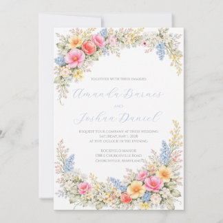 Spring Garden Floral Wedding Invitation 招待状