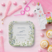 Spring Garden Floral Wedding Paper Plates ペーパープレート (パーティー)