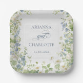 Spring Garden Floral Wedding Paper Plates ペーパープレート (正面)