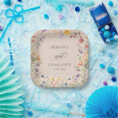 Spring Garden Floral Wedding Paper Plates ペーパープレート (パーティー)