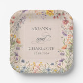 Spring Garden Floral Wedding Paper Plates ペーパープレート (正面)