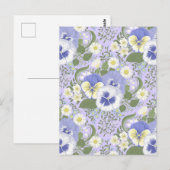 Spring Garden flowers on lavender ポストカード (正面/裏面)