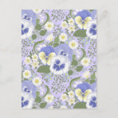 Spring Garden flowers on lavender ポストカード (正面)