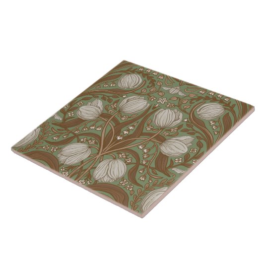 Spring Garden flowers on sage タイル (側面)