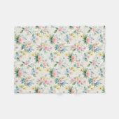 spring garden pastel florals フリースブランケット (正面(横))