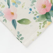 spring garden pastel florals フリースブランケット (角)