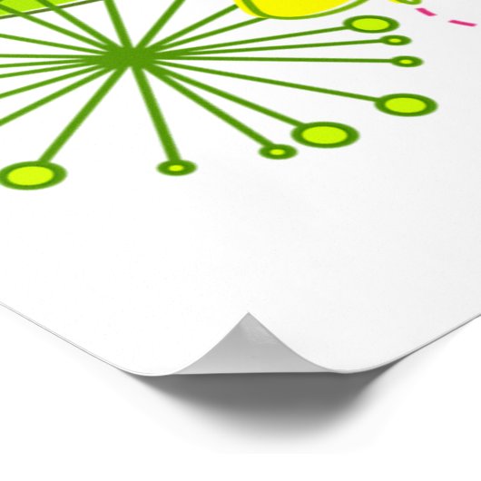 Spring Garden Typography Flowers Butterflies ポスター (角)