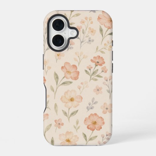Spring Garden Watercolor Floral Case iPhone 16ケース (裏面)