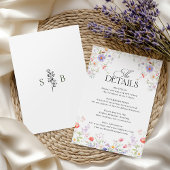 Spring Garden Watercolor Floral Pastel Wedding エンクロージャーカード