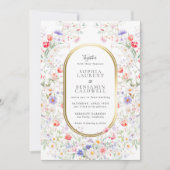 Spring Garden Watercolor Floral Pastel Wedding 招待状 (正面)