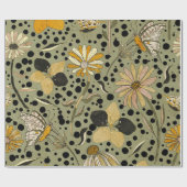 Spring Garden with Flowers and Butterflies ラッピングペーパー (フラット)