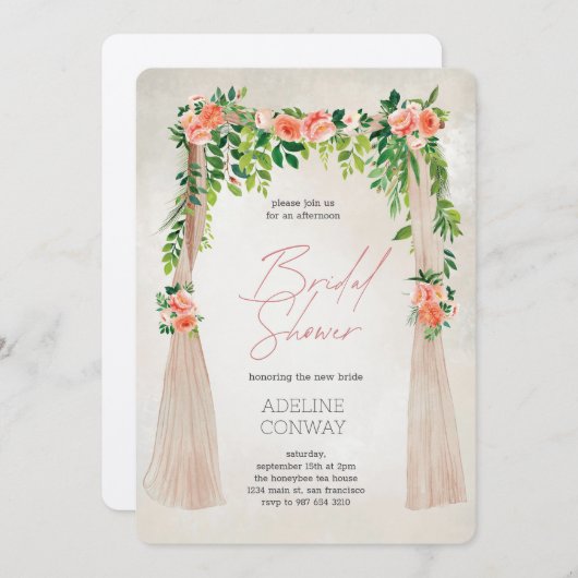 Spring Gate Garden Bridal Shower Celebration 招待状 (正面/裏面)