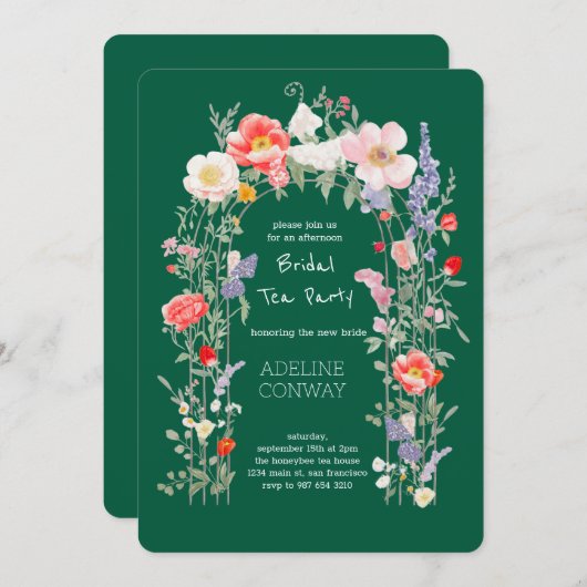 Spring Gate Garden Bridal Shower Celebration 招待状 (正面/裏面)