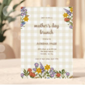 Spring Gingham Floral Mother's Day 招待状