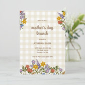 Spring Gingham Floral Mother's Day 招待状 (スタンド正面)