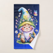 Spring Gnome with Bunny and Bluebird ハンドタオル (ハンドタオル)