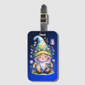 Spring Gnome with Bunny and Bluebird ラゲッジタグ (正面縦)