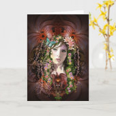 Spring Goddess Blank女性メッセージカード カード (黄色い花)