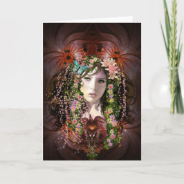 Spring Goddess Blank女性メッセージカード カード