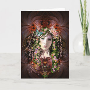 Spring Goddess Blank女性メッセージカード カード