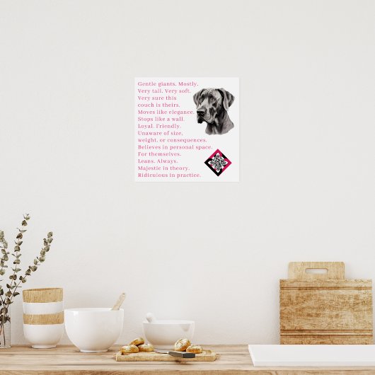 Spring Great Dane Poster ポスター (キッチン)