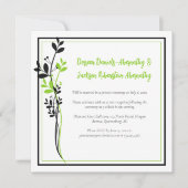 Spring Green and Black Floral Reception Only | 招待状 (正面)
