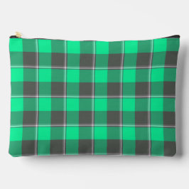 Spring Green and Finlandia Black Plaid アクセサリーポーチ