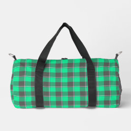 Spring Green and Finlandia Black Plaid ダッフルバッグ