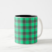 Spring Green and Finlandia Black Plaid ツートーンマグカップ (正面右)