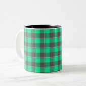 Spring Green and Finlandia Black Plaid ツートーンマグカップ (正面左)
