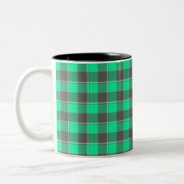 Spring Green and Finlandia Black Plaid ツートーンマグカップ